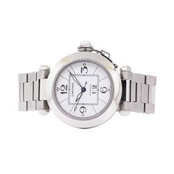 Cartier Mens Pasha Stainless Steel Wristwatch