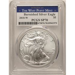 2018-W $1 Burnished American Silver Eagle Coin PCGS SP70