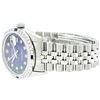 Image 6 : Rolex Mens Stainless Steel Blue Vignette Diamond & Sapphire Datejust Wristwatch