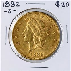 1882-S $20 Liberty Head Double Eagle Gold Coin