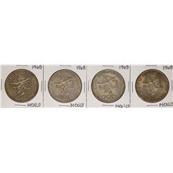 Lot of (4) 1968 Mexico 25 Pesos Olympics Commemorative Coins