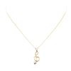 Image 1 : 14KT Yellow Gold 0.20 ctw Diamond Treble Clef Pendant and Chain