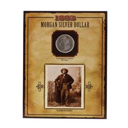 1883-O $1 Morgan Silver Dollar Coin with Geronimo Stamp