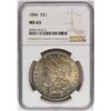 Image 1 : 1886 $1 Morgan Silver Dollar Coin NGC MS63 Nice Toning