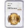 Image 1 : 1927 $20 St. Gaudens Double Eagle Gold Coin NGC MS64