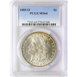 1885-O $1 Morgan Silver Dollar Coin PCGS MS64