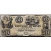 Image 1 : 1878 $50 Republic of Texas Treasury Obsolete Bank Note - Tear Bottom Right