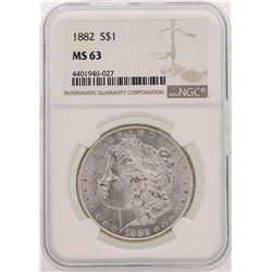 1882 $1 Morgan Silver Dollar Coin NGC MS63