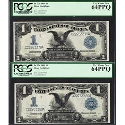 (2) Consecutive 1899 $1 Black Eagle Silver Certificate Note PCGS Choice New 64PP
