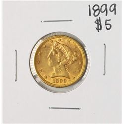 1899 $5 Liberty Head Half Eagle Gold Coin