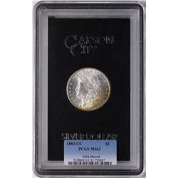 1883-CC $1 Morgan Silver Dollar Coin GSA Hoard PCGS MS63 Amazing Toning