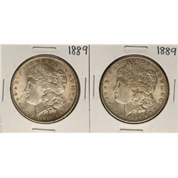 Lot of (2) 1889 $1 Morgan Silver Dollar Coins