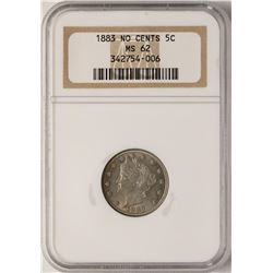 1883 No Cents Liberty V Nickel Coin NGC MS62