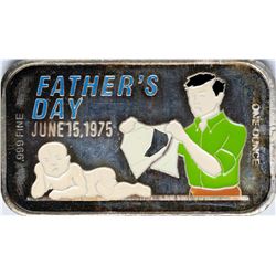 June 15, 1975 Happy Father's Day Enamel Silver Art Bar