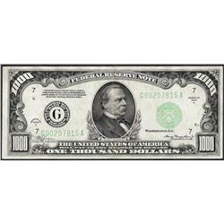 1934A $1,000 Federal Reserve Note Chicago