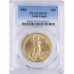 2003 $50 American Gold Eagle Coin PCGS MS70