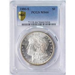1880-S $1 Morgan Silver Dollar Coin PCGS MS66 Nice Toning