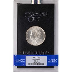 1882-CC $1 Morgan Silver Dollar Coin GSA Hoard NGC MS63