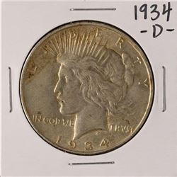 1934-D $1 Peace Silver Dollar Coin