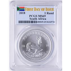 2018 South Africa Krugerrand Silver Coin PCGS MS69 First Issue