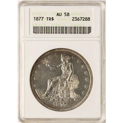 1877 $1 Trade Silver Dollar Coin ANACS AU58