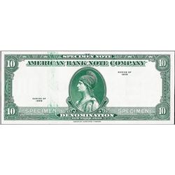 1929 Ten Unit American Bank Note Test Note As Made Ink Smear ERROR