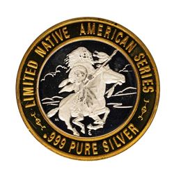 .999 Silver Chief Medicine Crow $10 Limited Native American Series Gaming Token