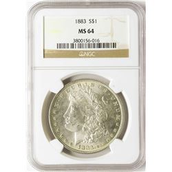1883 $1 Morgan Silver Dollar Coin NGC MS64