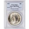 Image 1 : 1921 High Relief $1 Peace Silver Dollar Coin PCGS MS64