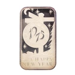 1975 Happy New Year Madison Mint 1 oz .999 Fine Silver Art Bar