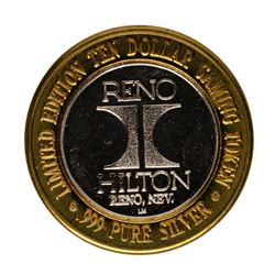 .999 Fine Silver Hilton Reno, Nevada $10 Limited Edition Gaming Token