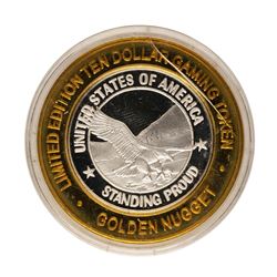 .999 Fine Silver Golden Nugget Las Vegas, Nevada $10 Limited Edition Gaming Toke