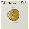 Image 1 : 1908 $2 1/2 Indian Head Quarter Eagle Gold Coin