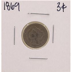 1869 Nickel Three Cent Piece Coin