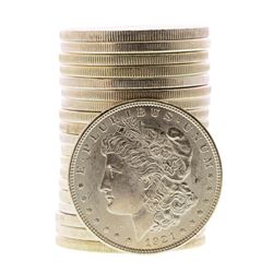 Roll of (20) Brilliant Uncirculated 1921 $1 Morgan Silver Dollar Coins
