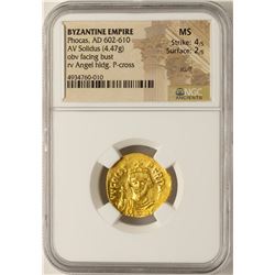 AD 610-641 Heraclius Byzantine Empire Solidus Ancient Gold Coin NGC MS