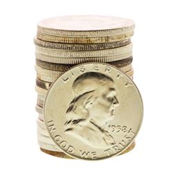 Roll of (20) Brilliant Uncirculated 1958-D Franklin Half Dollar Coins