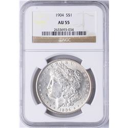 1904 $1 Morgan Silver Dollar Coin NGC AU55