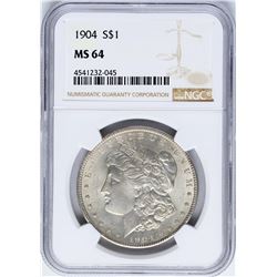 1904 $1 Morgan Silver Dollar Coin NGC MS64