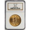 Image 1 : 1922 $20 St. Gaudens Double Eagle Gold Coin NGC MS63