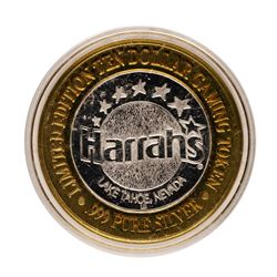 .999 Fine Silver Harrahs Casino Lake Tahoe, Nevada $10 Limited Edition Gaming To