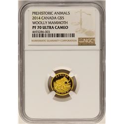 2014 Canada $5 Wooly Mammoth Gold Coin NGC PF70 Ultra Cameo