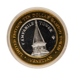 .999 Fine Silver The Venetian Las Vegas, Nevada $10 Limited Edition Gaming Token