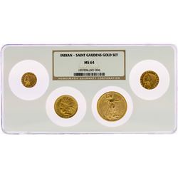 (4) Coin Indian Head & St. Gaudens Gold Coin Set NGC MS64