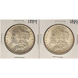 Lot of (2) 1889 $1 Morgan Silver Dollar Coins