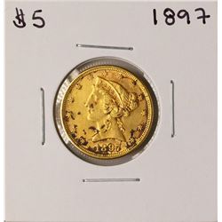 1897 $5 Liberty Head Half Eagle Gold Coin