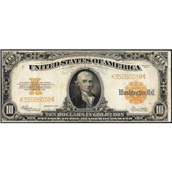 1922 $10 Gold Certificate Note