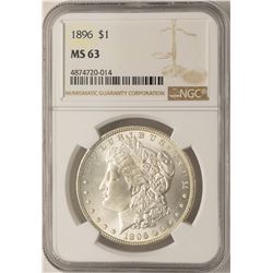 1896 $1 Morgan Silver Dollar Coin NGC MS63