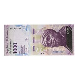 Pack of (100) Uncirculated 2017 Republic of Venezuela 1000 Bolivares Bank Notes