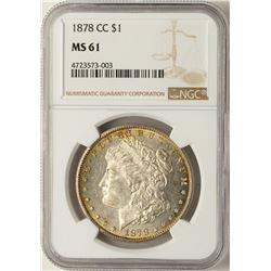 1878-CC $1 Morgan Silver Dollar Coin NGC MS61